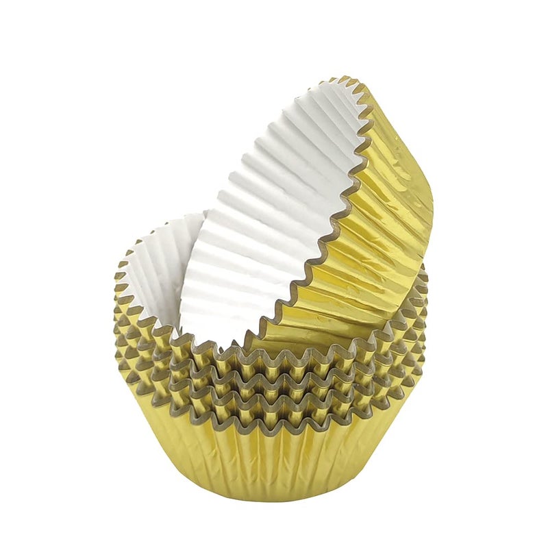 Mombake Standard Gold Foil Cupcake Liners Muffin Baking Cups for Party and More, 100-Count - Image 3